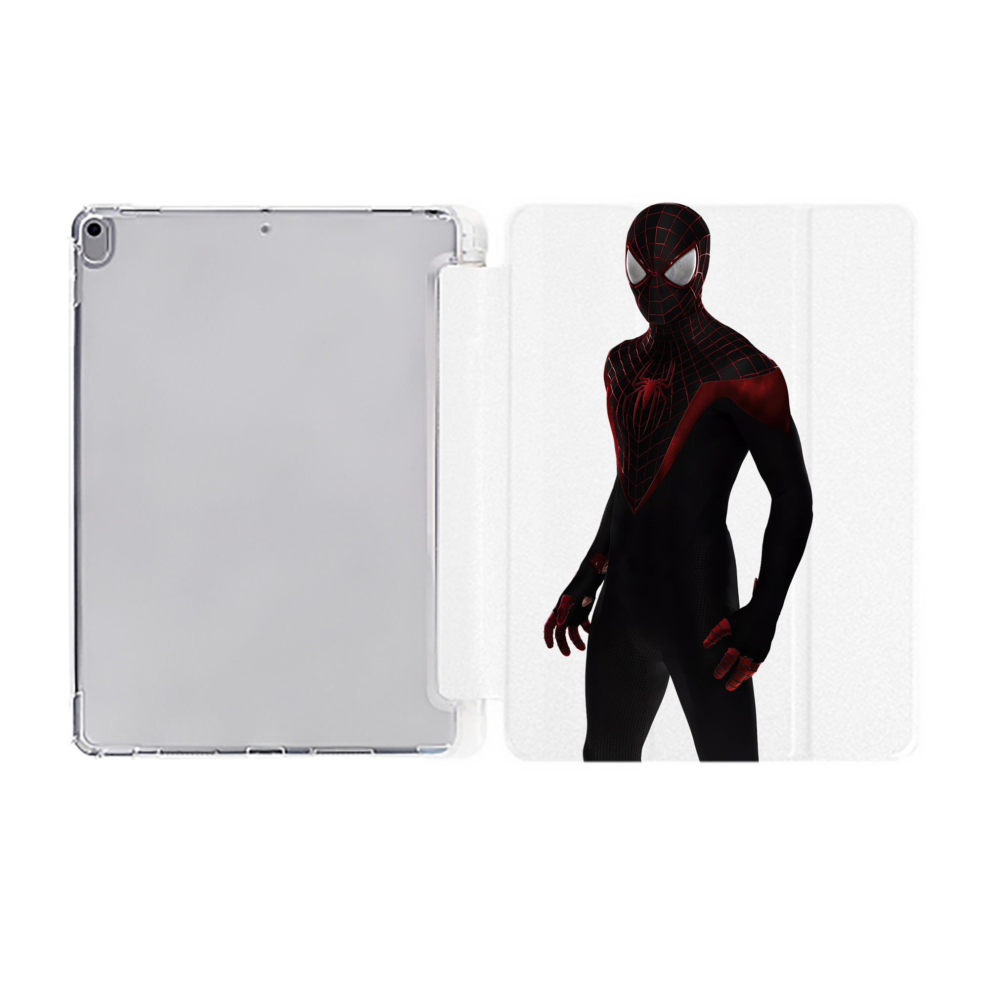 （画像用） Spider Man スパイダーマン IPad ケース ペン収納付き 三つ折りスタンド PUレザー×シリコン 対応機種9.5/10.5/10.9インチ